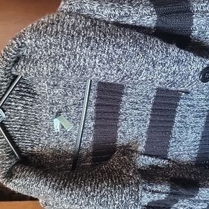 Black and gray striped cardigan